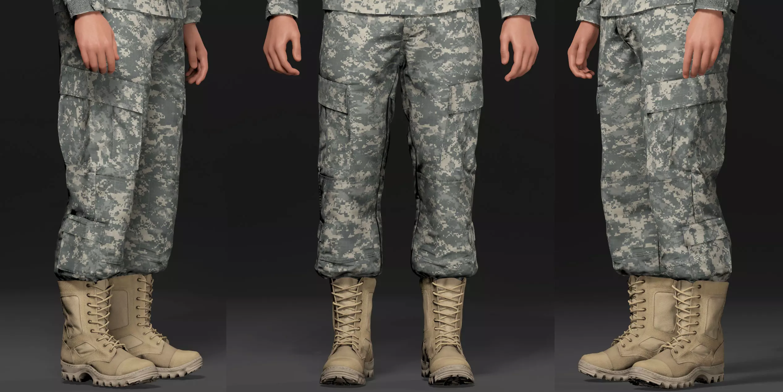 Modern Military Uniform Authentic USMC US Army Camos UE5-Ready  Low-poly 3D model_12