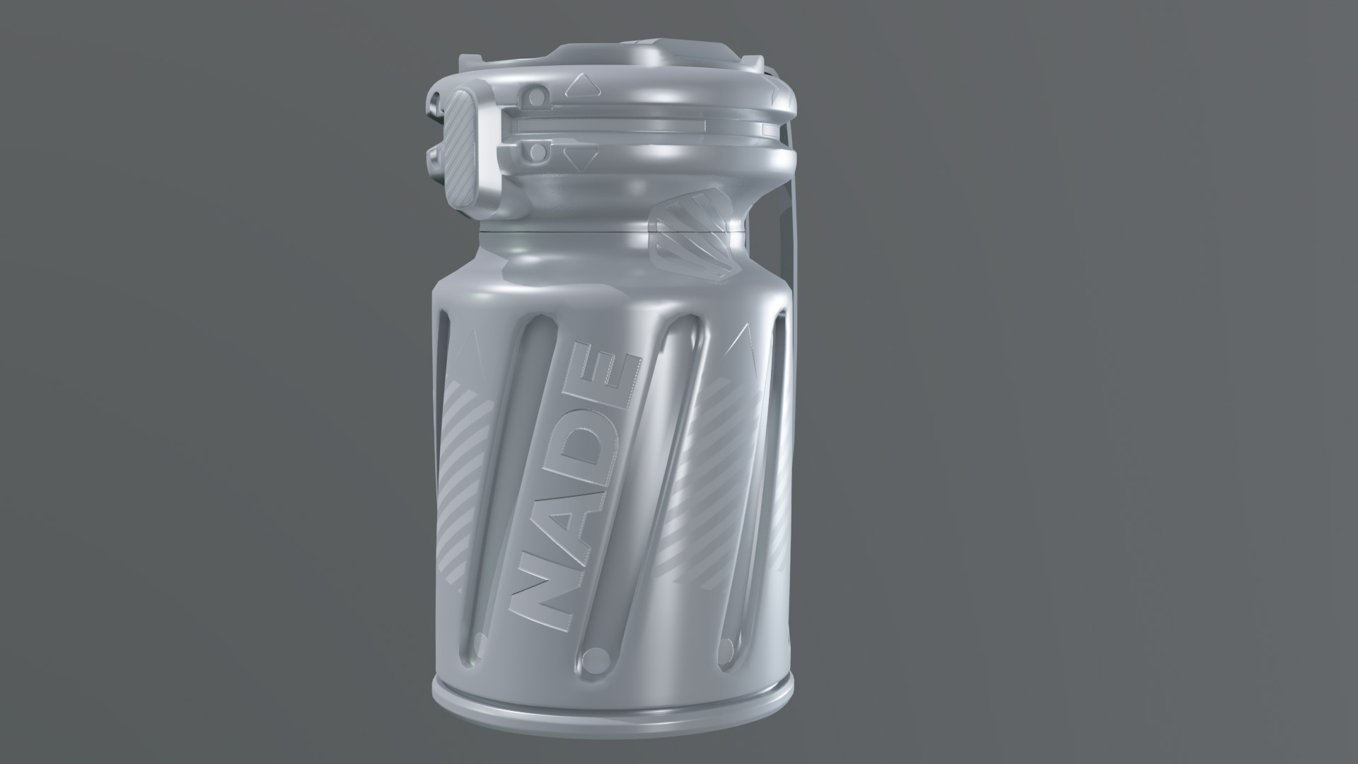 Sci-Fi Grenade 3D Model Pack Damaged and Clean Game Ready Low-poly 3D model_9