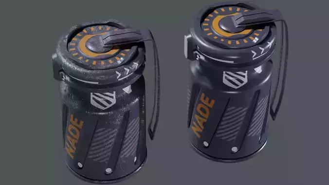 Sci-Fi Grenade 3D Model Pack Damaged and Clean Game Ready Low-poly 3D model Sci-Fi Grenade 3D Model Pack Damaged and Clean Game Ready Low-poly 3D model