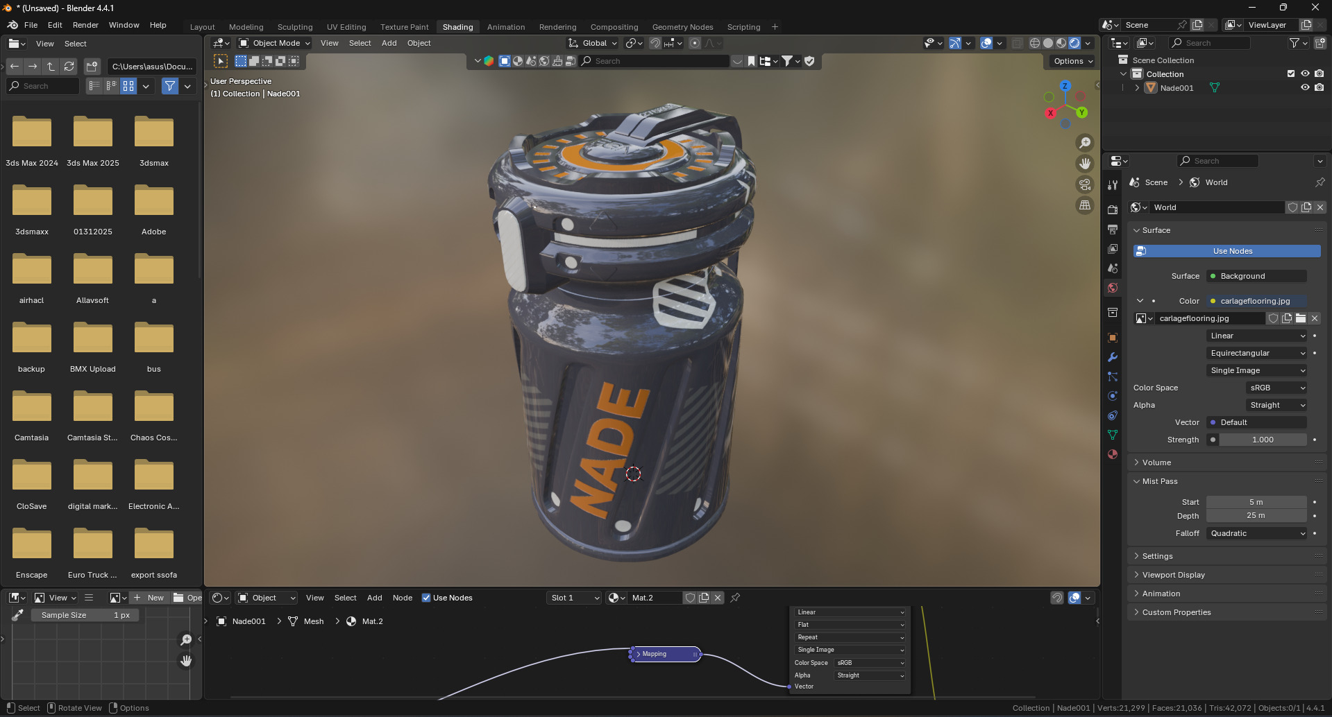 Sci-Fi Grenade 3D Model Pack Damaged and Clean Game Ready Low-poly 3D model_18