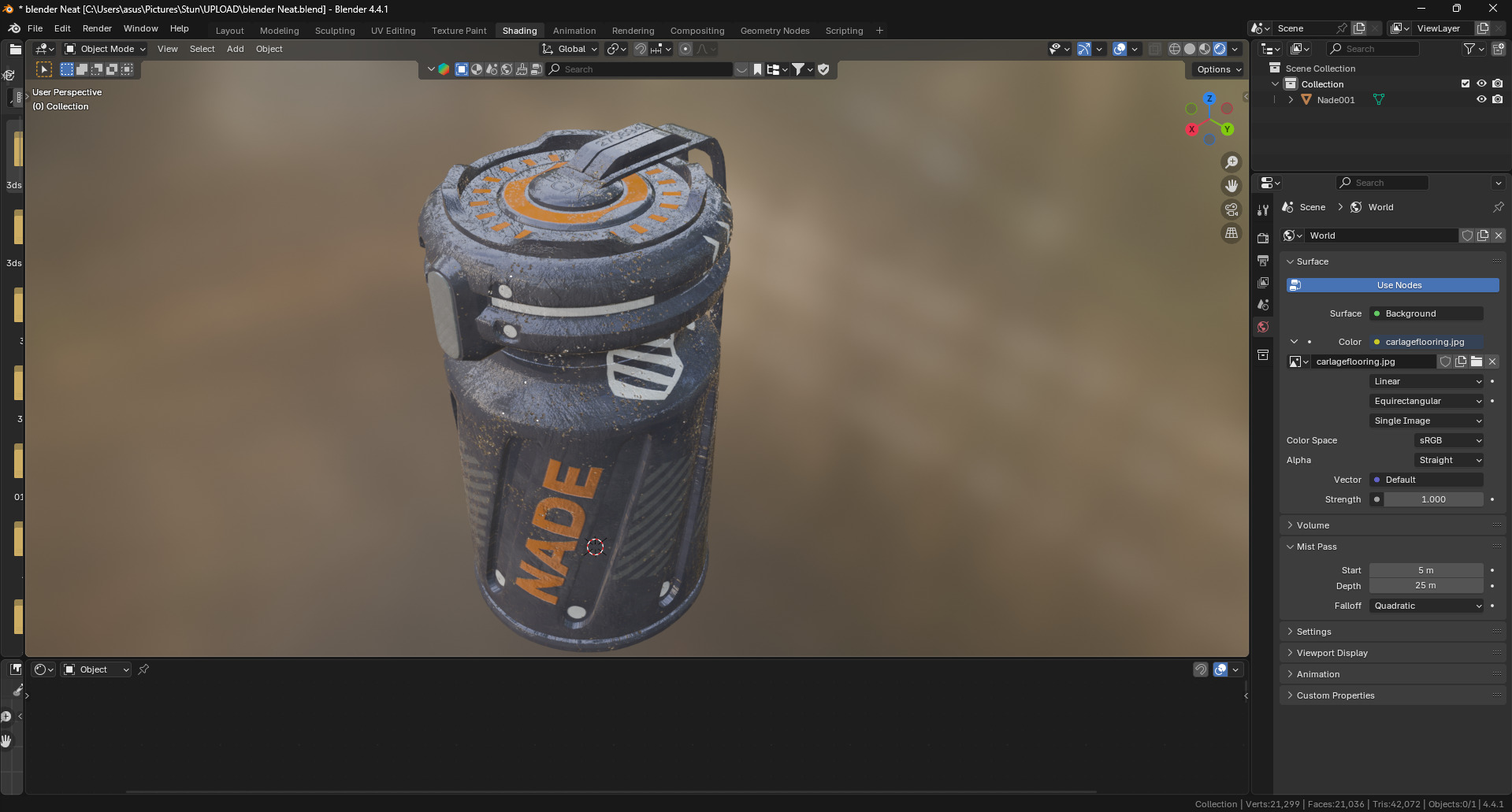 Sci-Fi Grenade 3D Model Pack Damaged and Clean Game Ready Low-poly 3D model_17