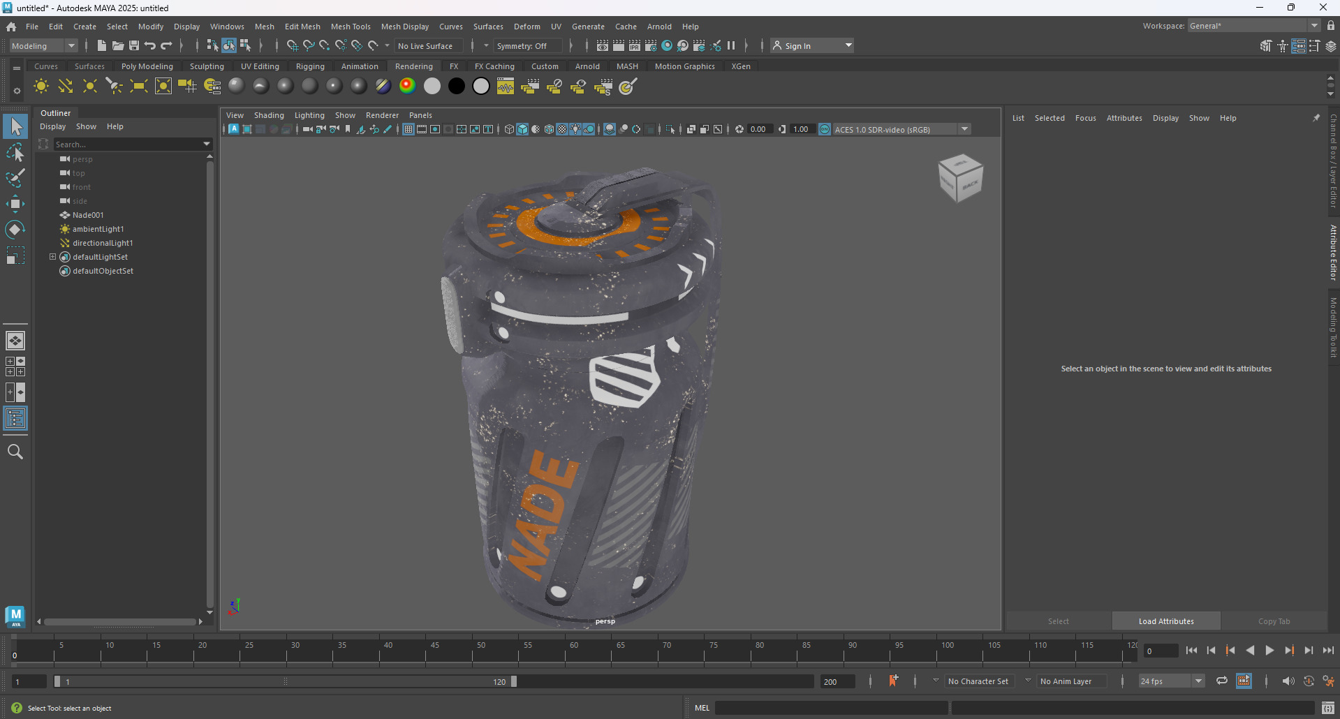 Sci-Fi Grenade 3D Model Pack Damaged and Clean Game Ready Low-poly 3D model_15