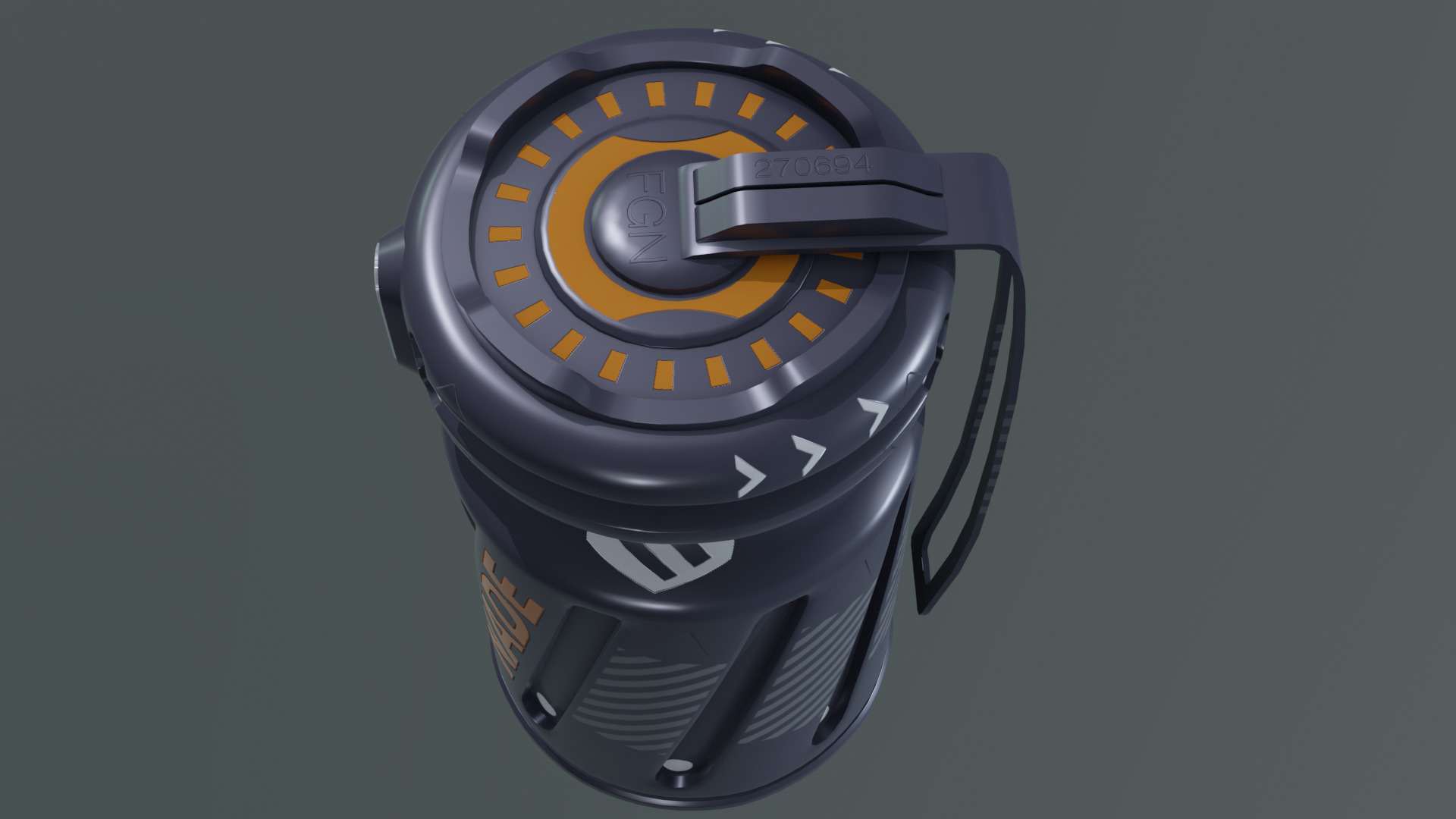 Sci-Fi Grenade 3D Model Pack Damaged and Clean Game Ready Low-poly 3D model_5