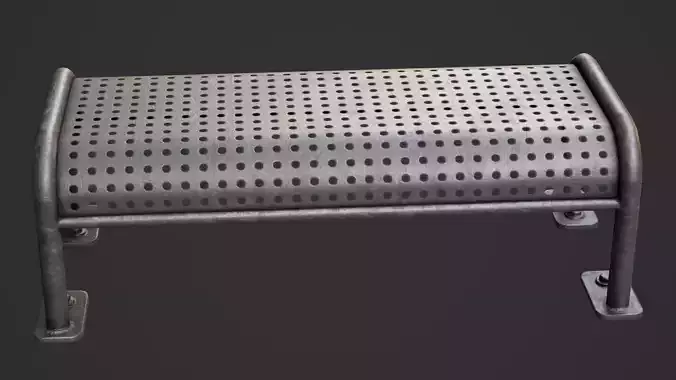 Metal Bench Game Ready Model