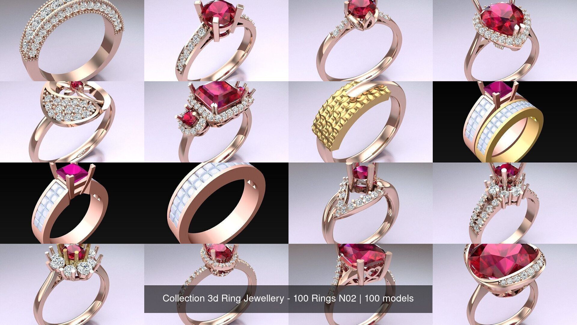 Collection 3d Ring Jewellery - 100 Rings N02 _4