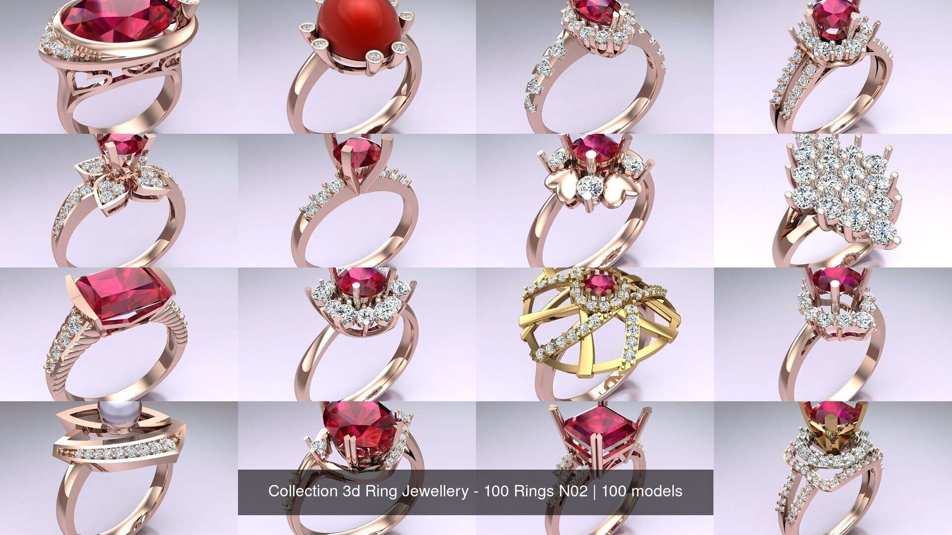 Collection 3d Ring Jewellery - 100 Rings N02 _10