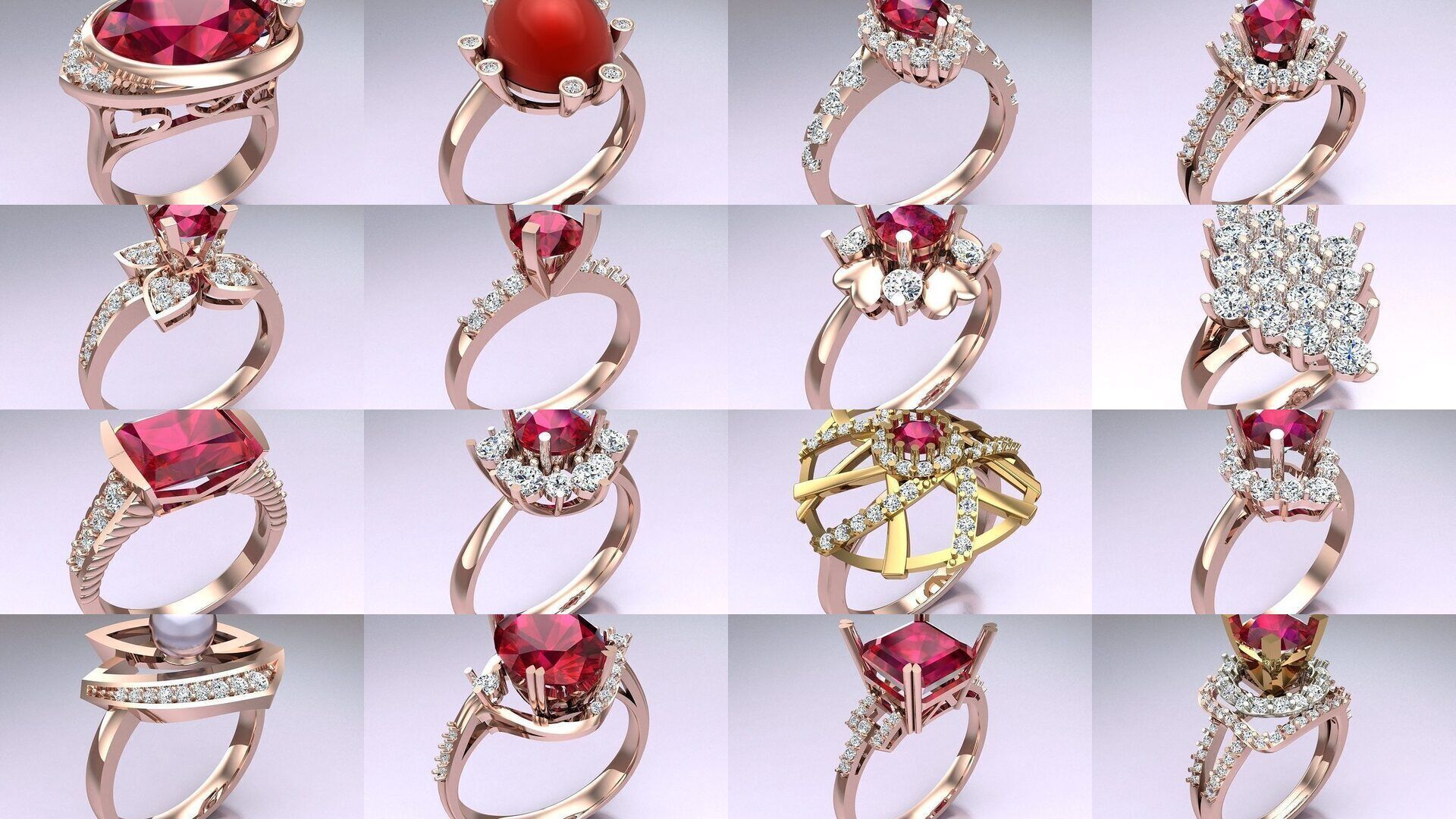 Collection 3d Ring Jewellery - 100 Rings N02 _9