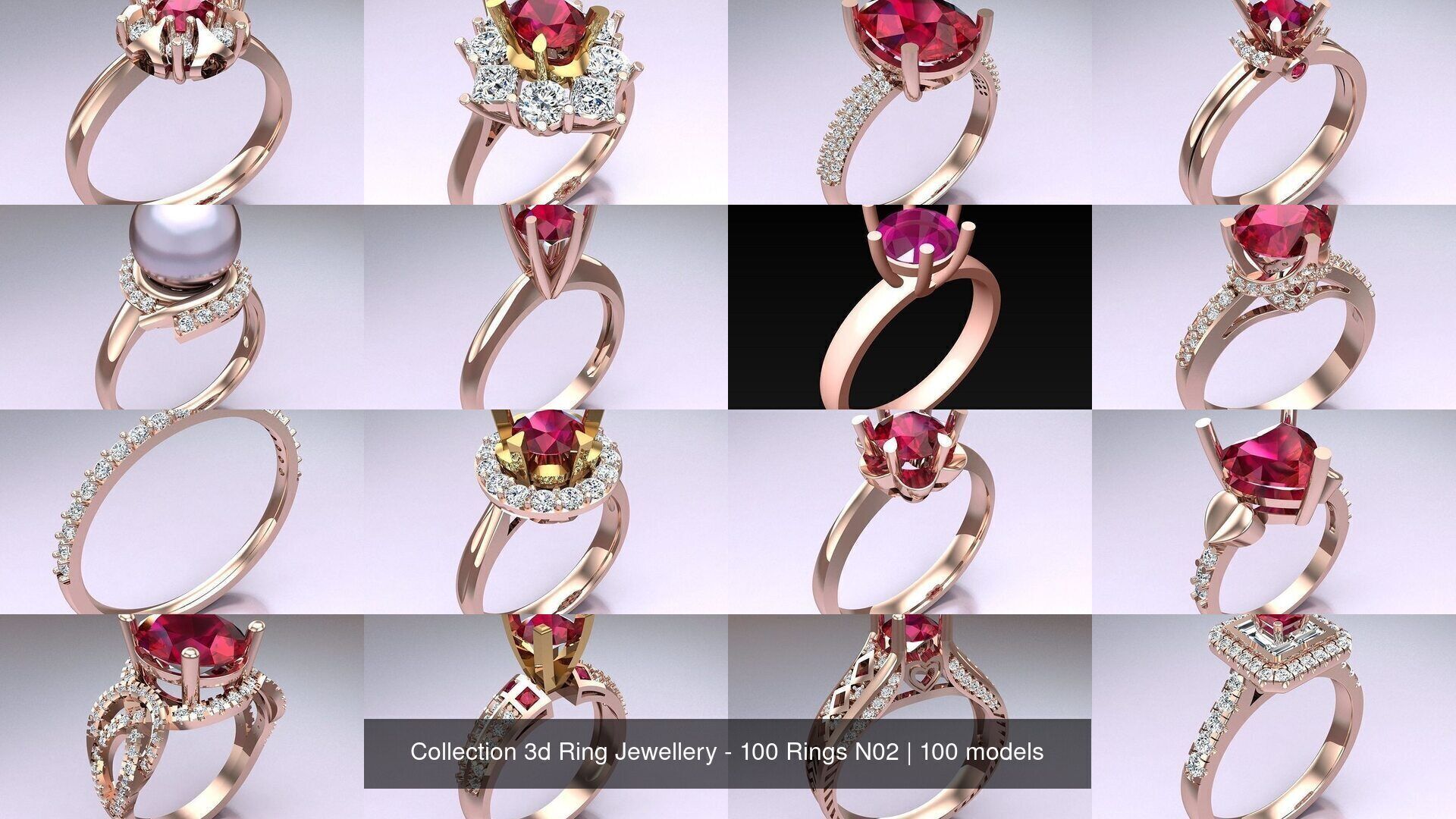 Collection 3d Ring Jewellery - 100 Rings N02 _8