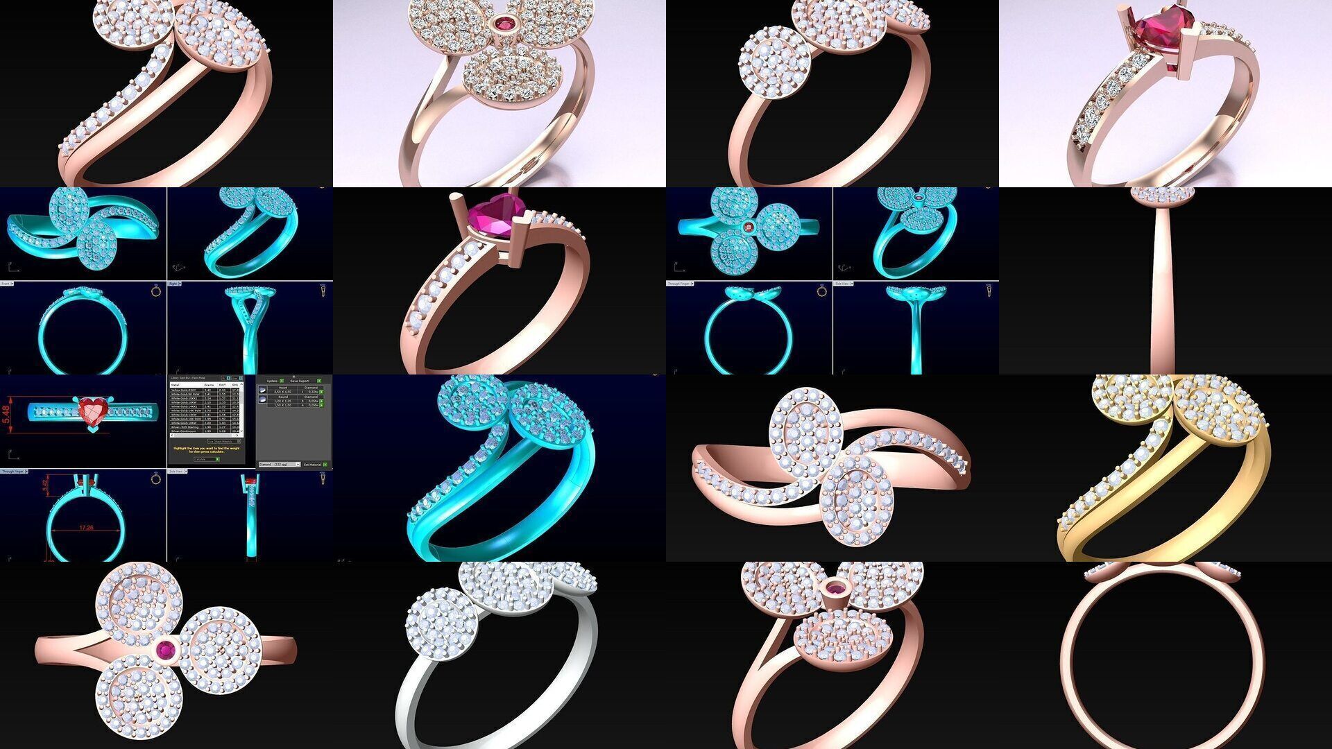 Collection 3d Ring Jewellery - 100 Rings N02 _11