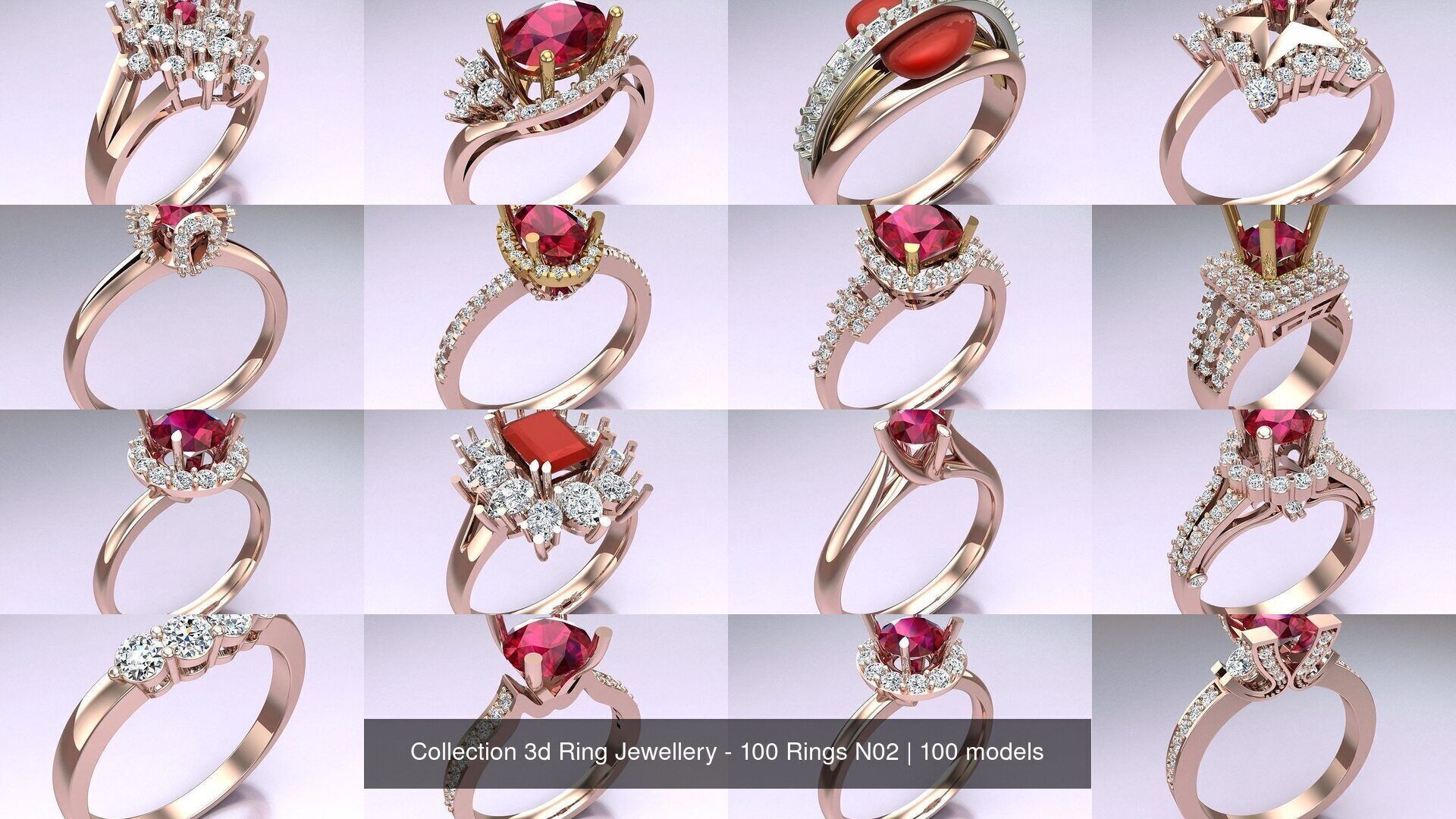 Collection 3d Ring Jewellery - 100 Rings N02 _6