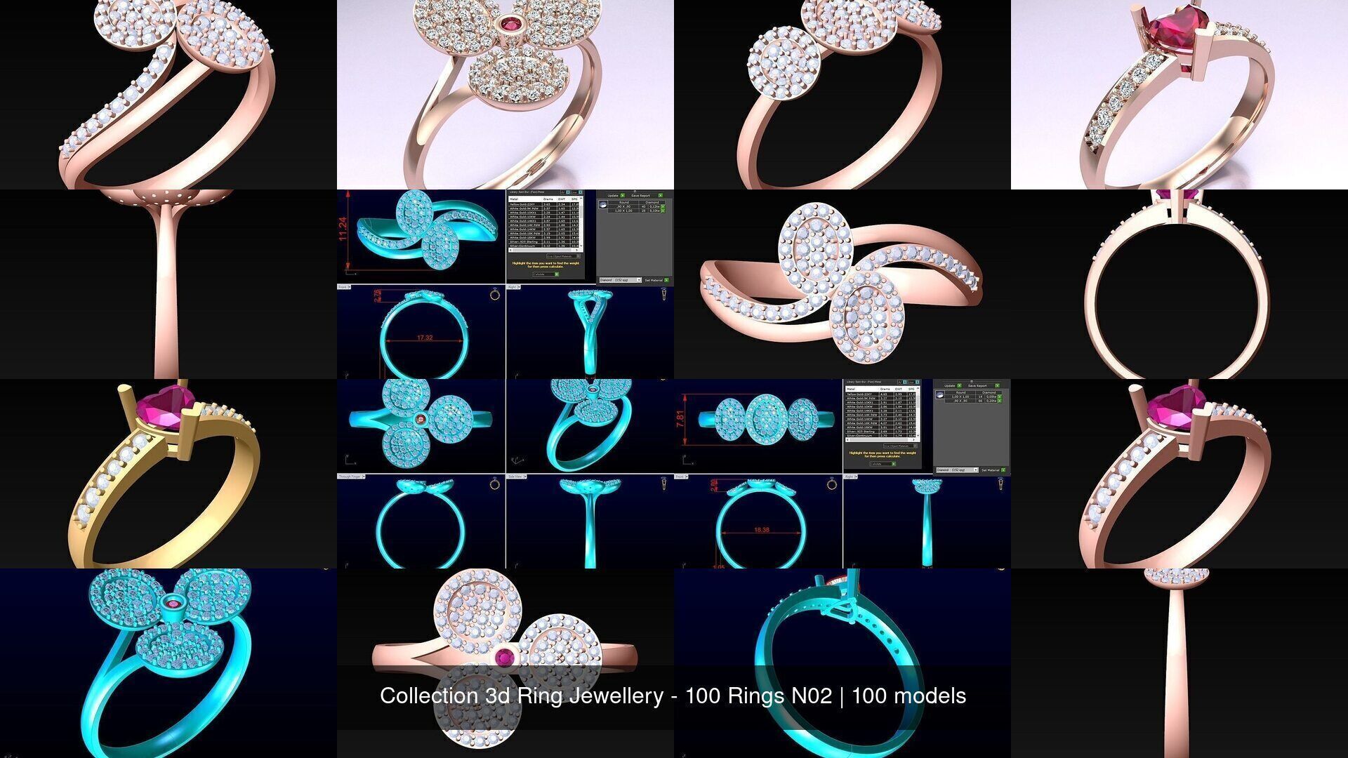 Collection 3d Ring Jewellery - 100 Rings N02 _12