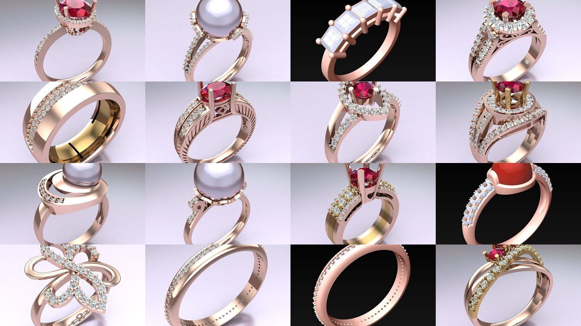 Collection 3d Ring Jewellery - 100 Rings N02 _1