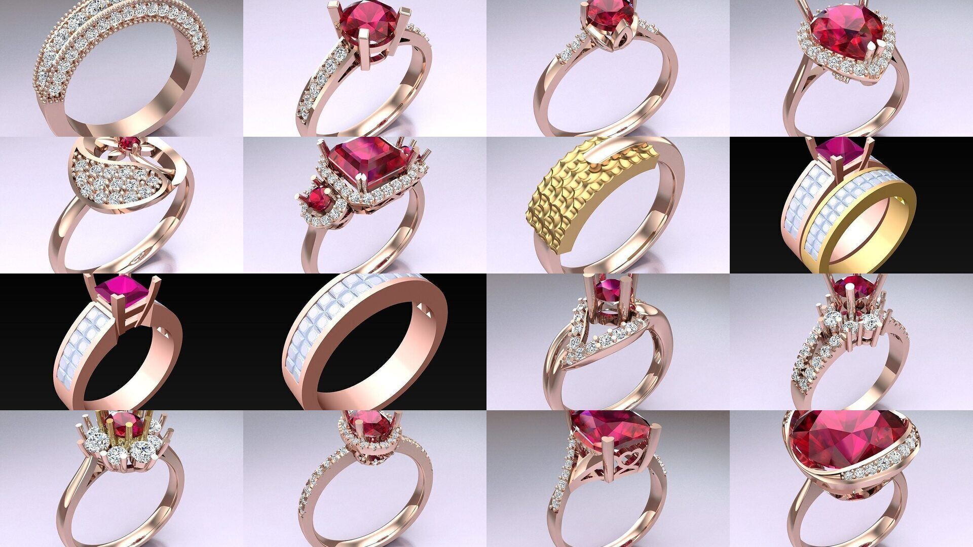 Collection 3d Ring Jewellery - 100 Rings N02 _3