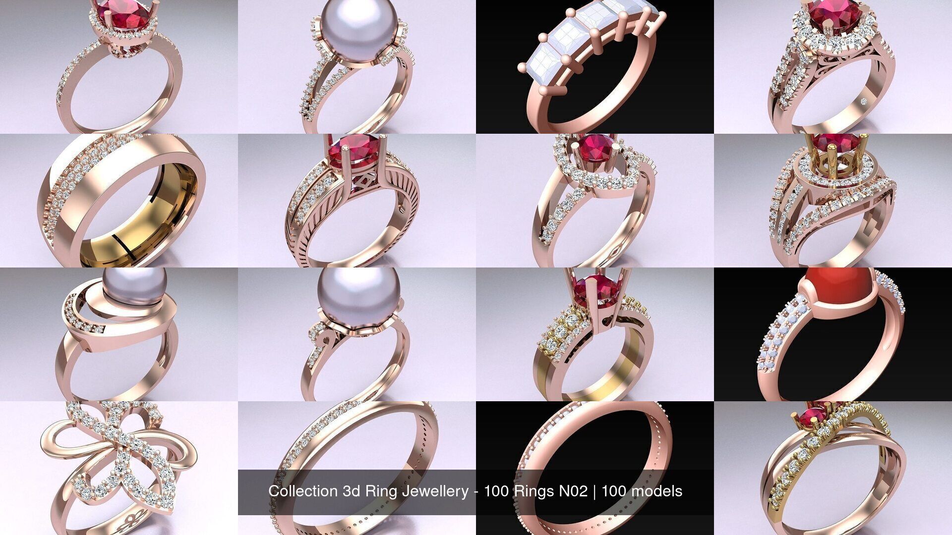 Collection 3d Ring Jewellery - 100 Rings N02 _2