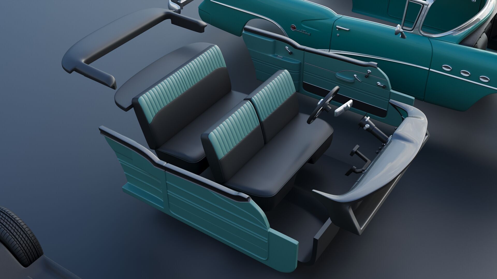 Buick Century Convertible 1954 3D print model_30