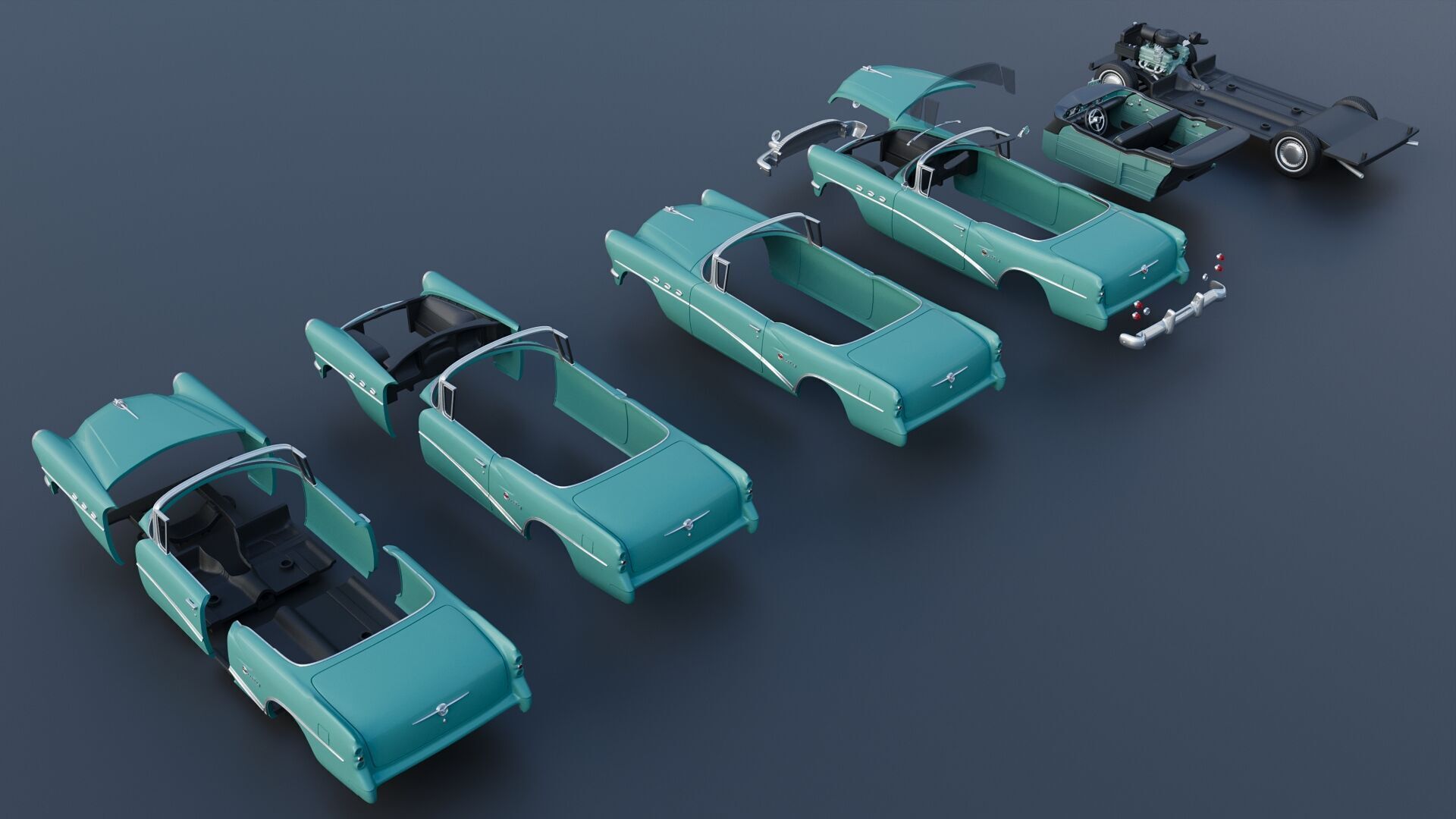 Buick Century Convertible 1954 3D print model_20