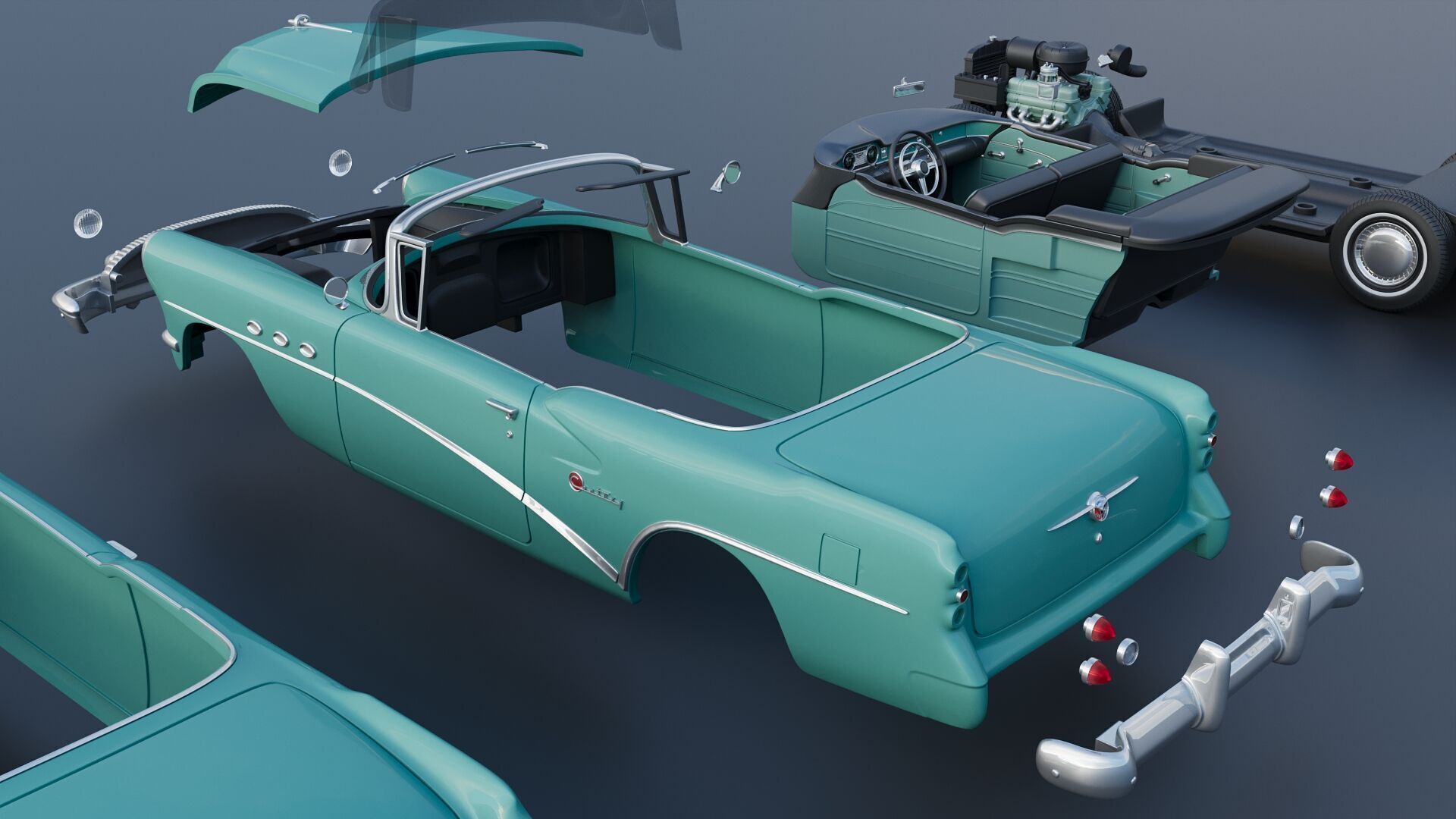 Buick Century Convertible 1954 3D print model_21