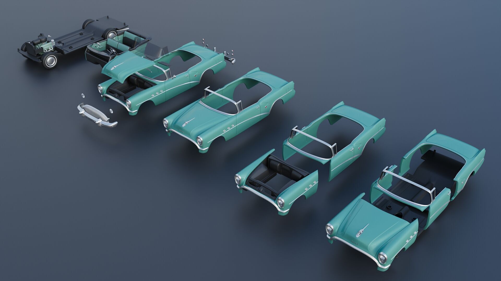 Buick Century Convertible 1954 3D print model_18