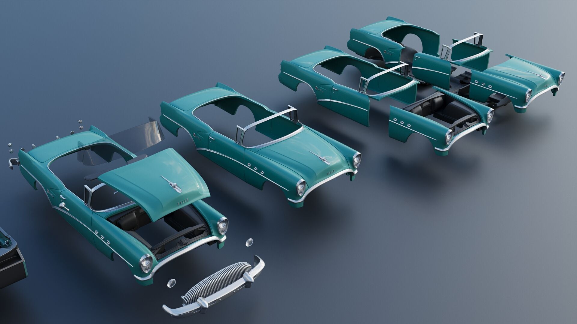 Buick Century Convertible 1954 3D print model_24