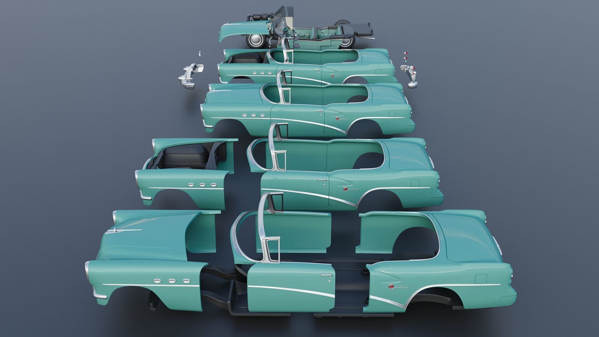 Buick Century Convertible 1954 3D print model_19