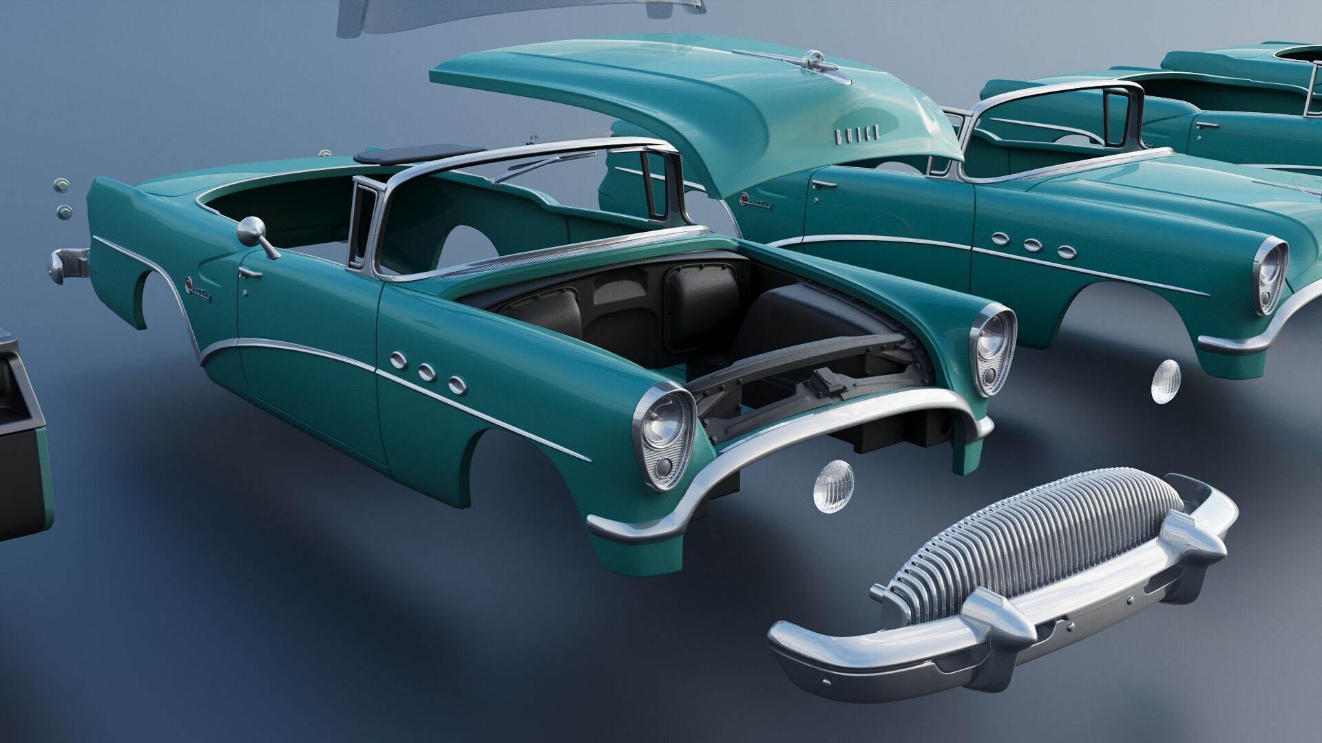 Buick Century Convertible 1954 3D print model_23