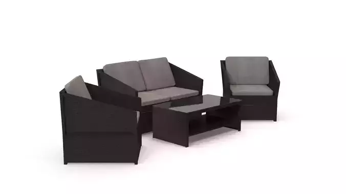 Bazara Outdoor Wicker Furniture Set 3D model