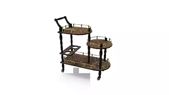 Grasso Wood Bar Cart