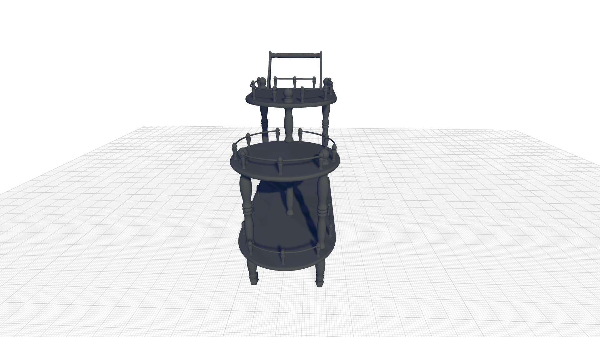 Grasso Wood Bar Cart 3D model_2