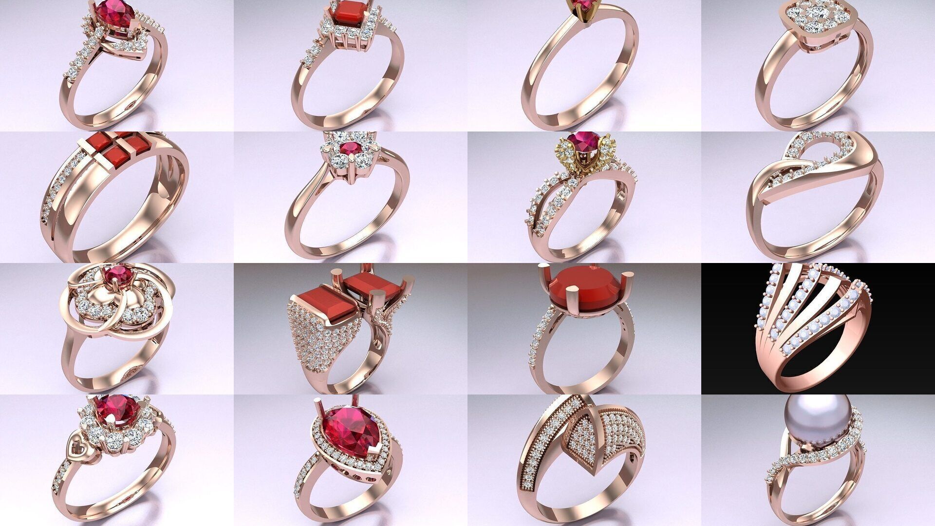 Collection 3d Ring Jewellery - 100 Rings N04 _7