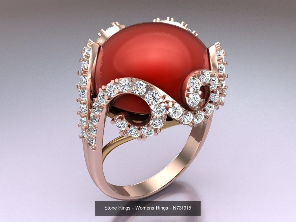 Collection 3d Ring Jewellery - 100 Rings N04 _52