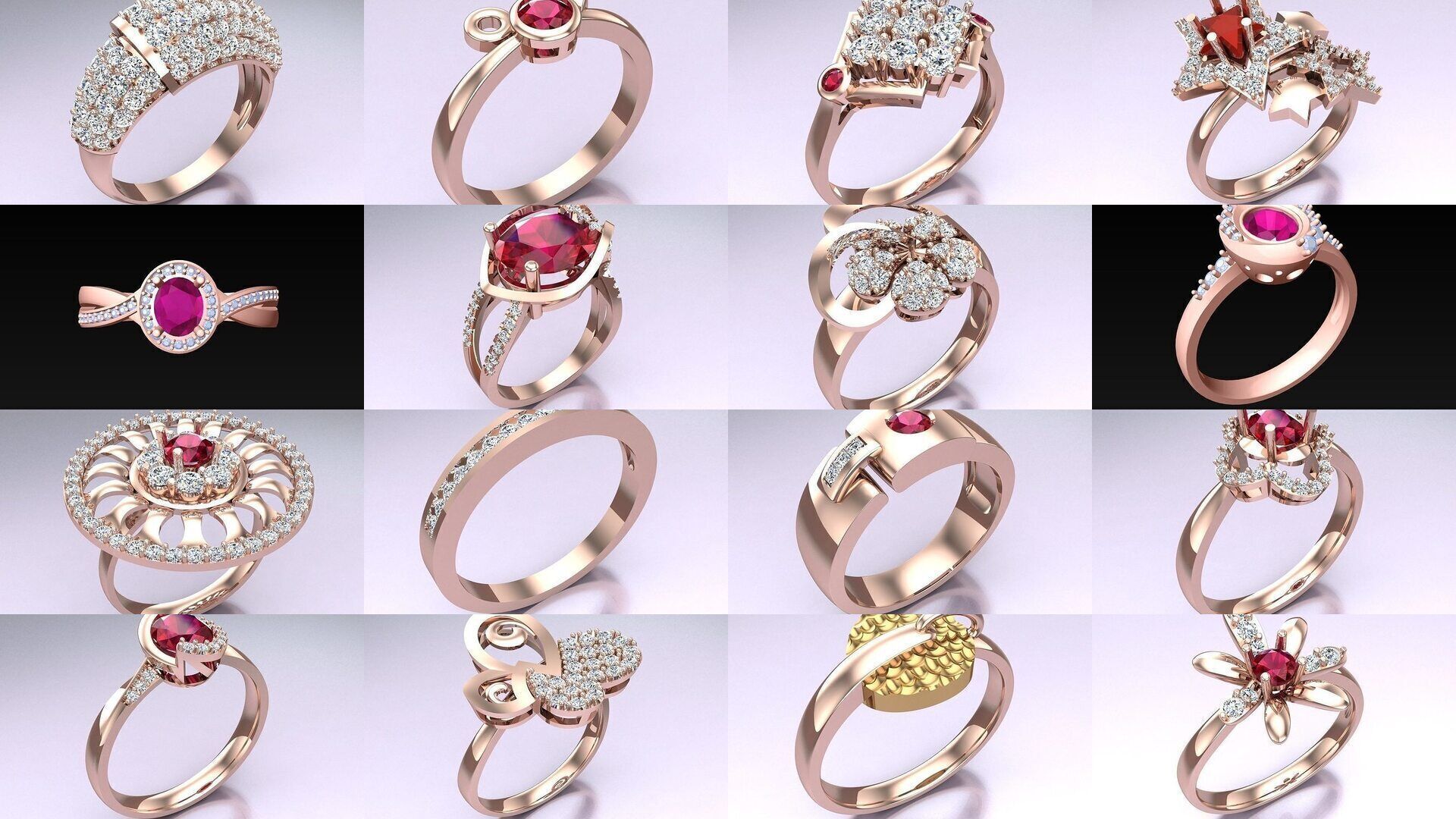 Collection 3d Ring Jewellery - 100 Rings N04 _5