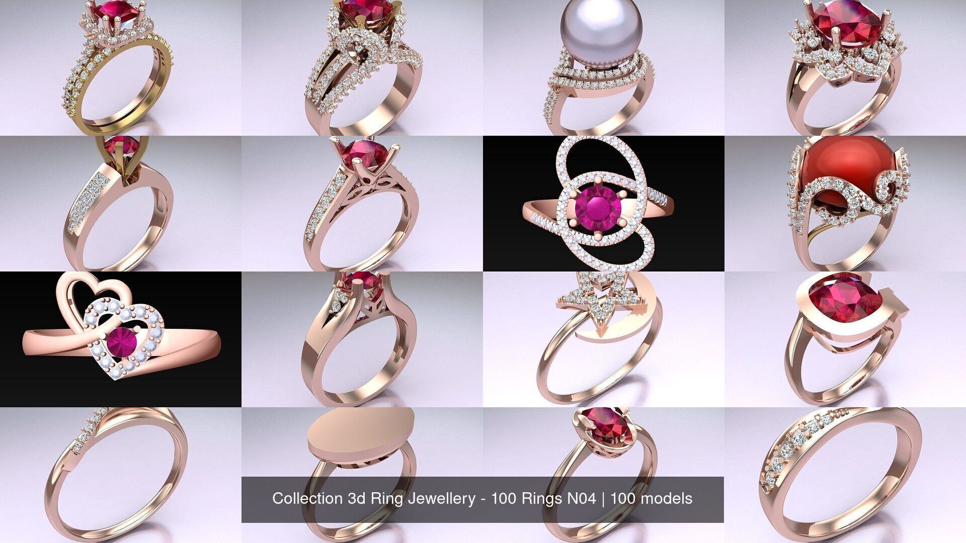 Collection 3d Ring Jewellery - 100 Rings N04 _4