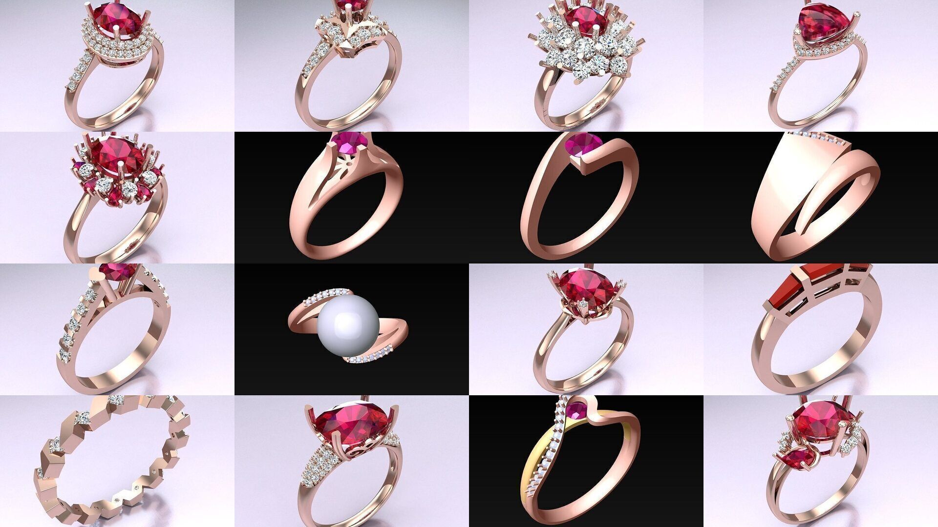 Collection 3d Ring Jewellery - 100 Rings N04 _9