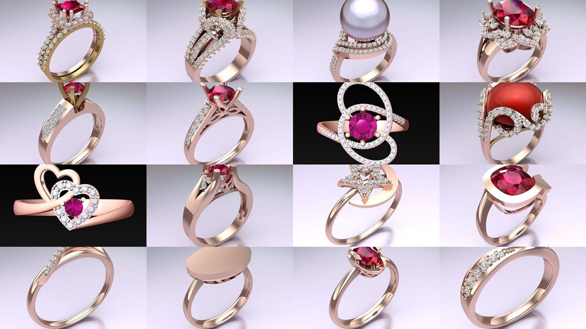 Collection 3d Ring Jewellery - 100 Rings N04 _3