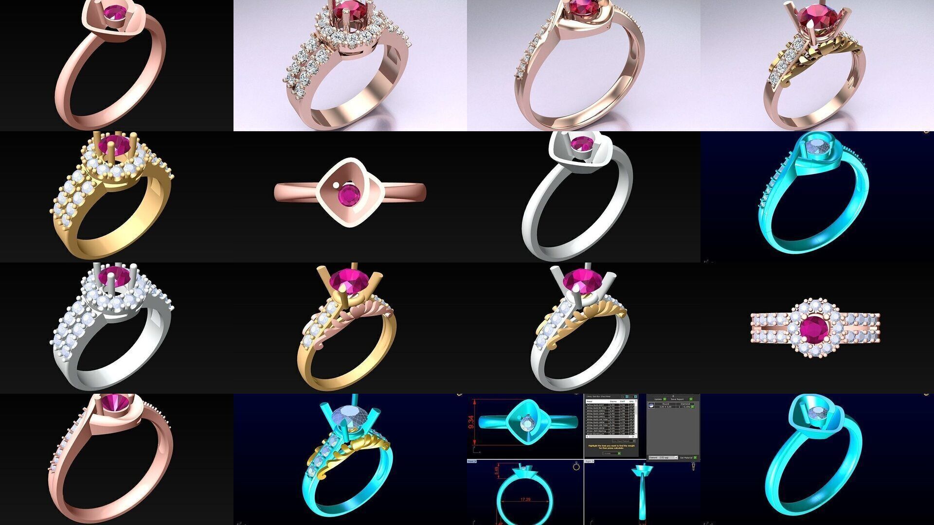 Collection 3d Ring Jewellery - 100 Rings N04 _11