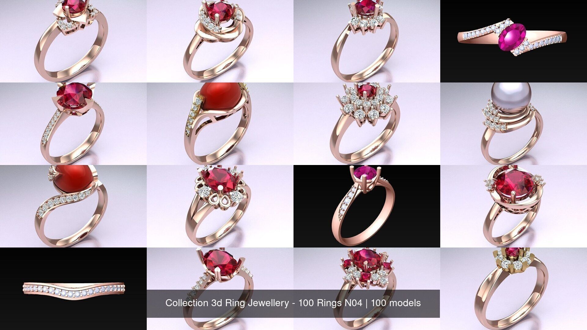 Collection 3d Ring Jewellery - 100 Rings N04 _2