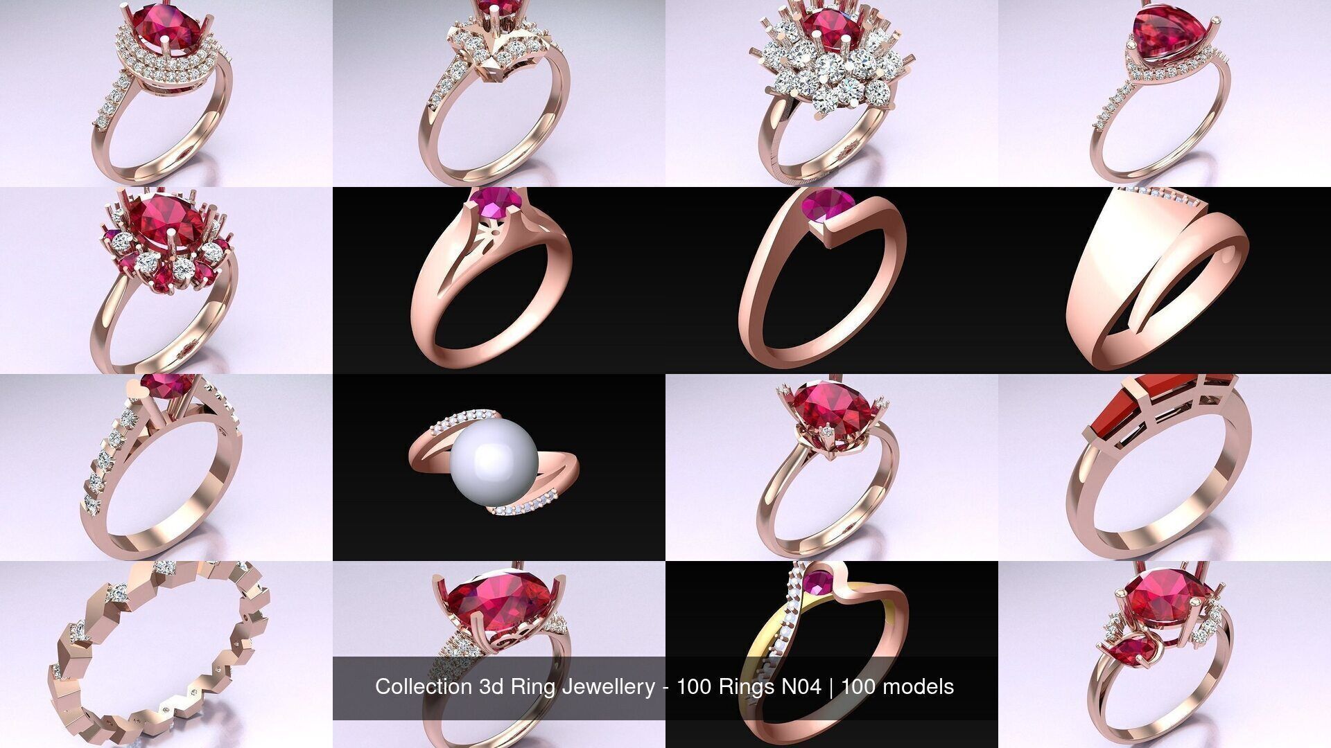 Collection 3d Ring Jewellery - 100 Rings N04 _10