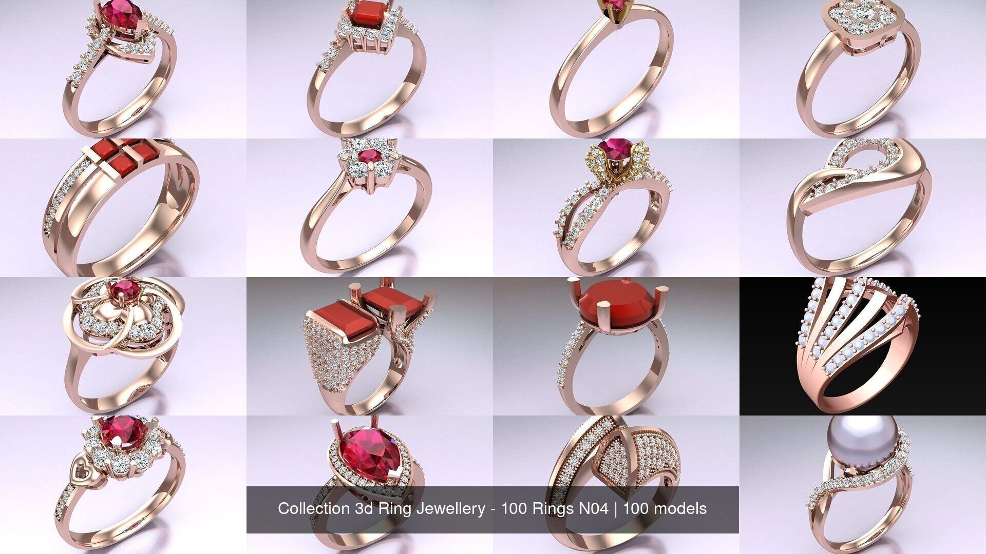 Collection 3d Ring Jewellery - 100 Rings N04 _8