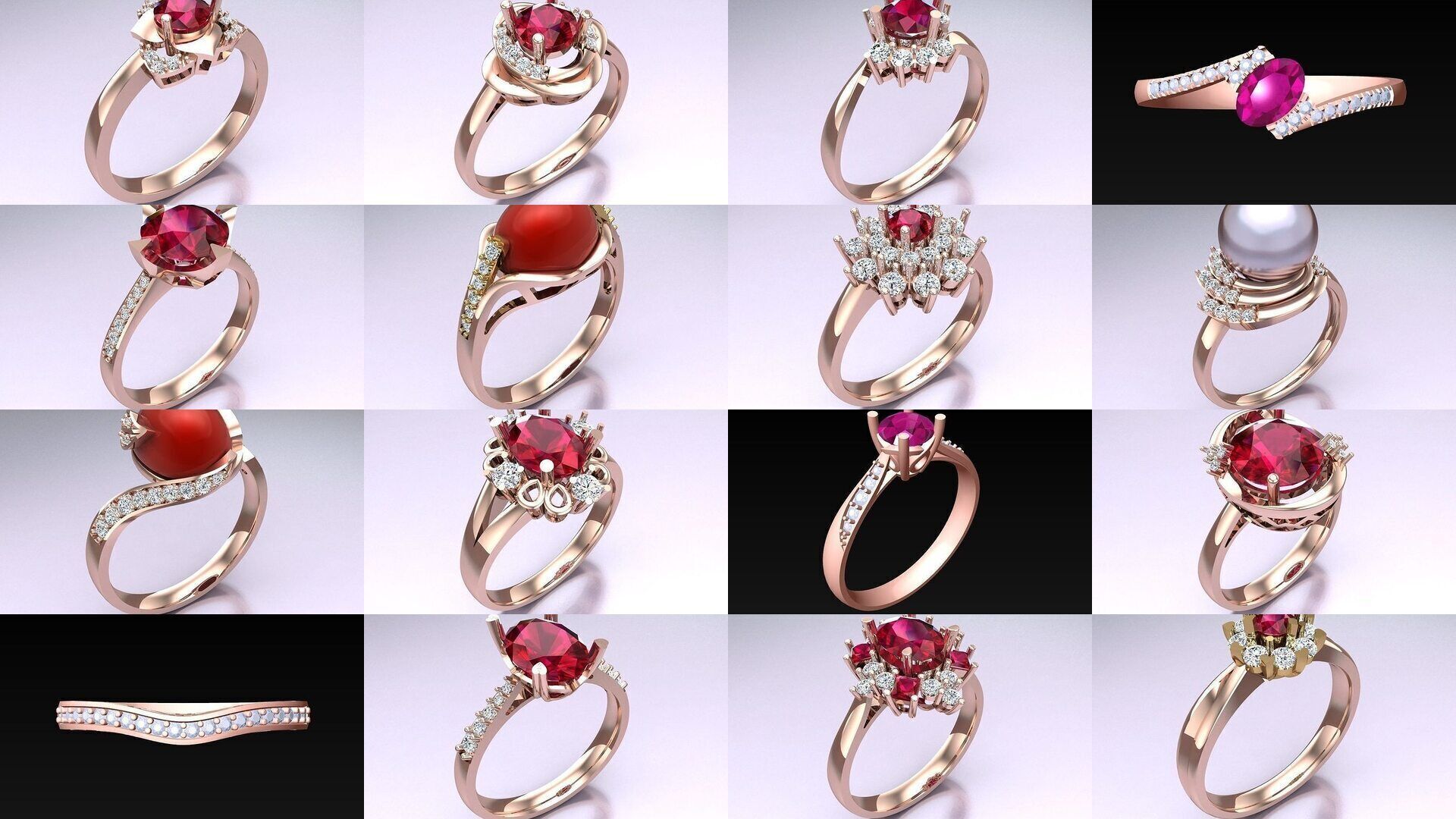 Collection 3d Ring Jewellery - 100 Rings N04 _1