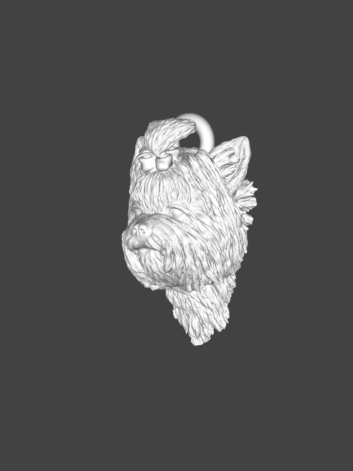 Biewer Yorkshire Terrier STL - 3D Cute Dog Keychain 3D print model_2