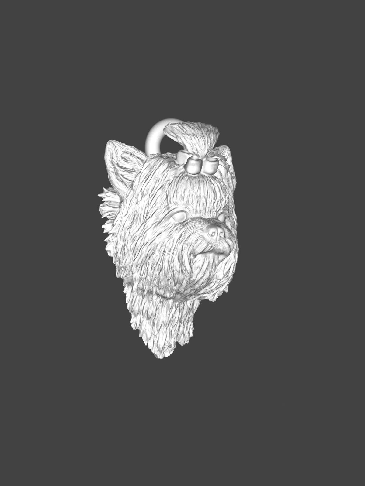 Biewer Yorkshire Terrier STL - 3D Cute Dog Keychain 3D print model_4