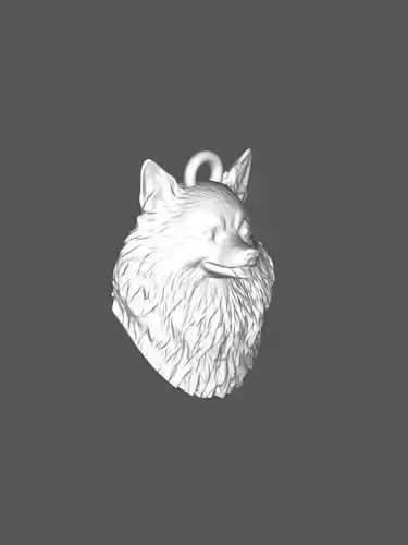 Pomeranian Fox Face STL - 3D Dog Keychain 