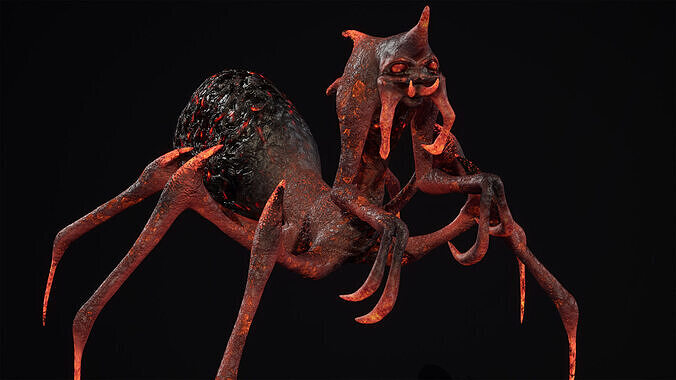 Hell arachnid low-poly game engine ready 3D model Low-poly 3D model