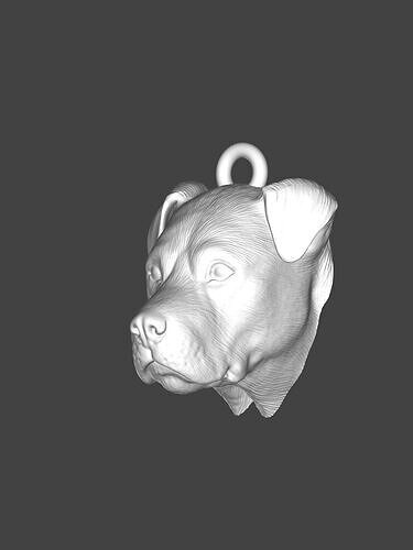 Pitbull Bent Ear STL - 3D Dog Keychain Model 3D print model