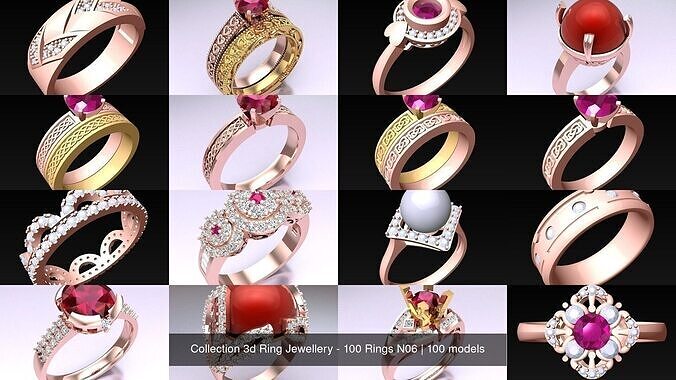 Collection 3d Ring Jewellery - 100 Rings N06 