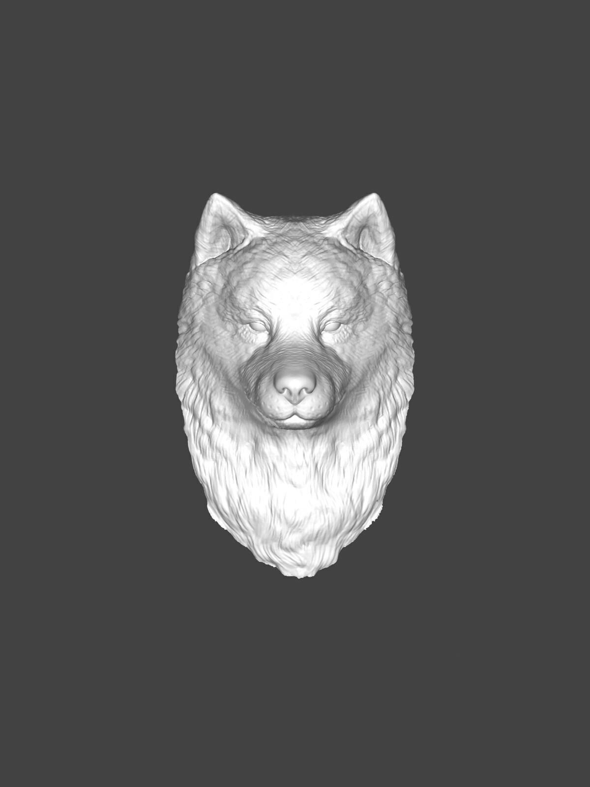 Samoyed Dog STL - 3D Fluffy Dog Keychain  3D print model_2