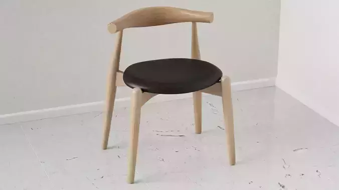 Elegant Nordic Curved Back Chair 3D Model