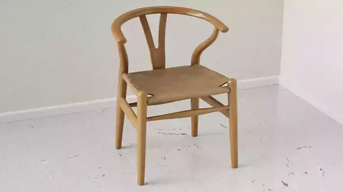Iconic Chair 3D Model Modern Scandinavian Wooden Dining Chair