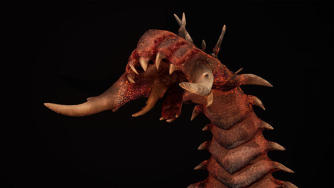 Hell worm guard low-poly game engine ready 3D model Low-poly 3D model