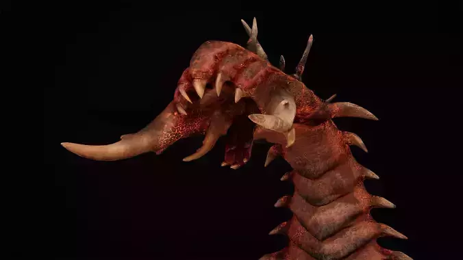 Hell worm guard low-poly game engine ready 3D model Low-poly 3D model